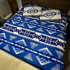 Vintage Rare Pendleton Blue Yavapai King Size Wool Reversible Blanket picture