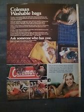 1974 Coleman Camping Washable Bag Vintage Print Ad 70s picture