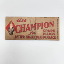 Vintage Bobtail Matchcover Use Champion Spark Plugs for Better Engine Performanc picture
