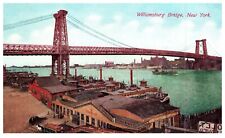 Williamsburg Bridge New York East River Landscape c1910 Vintage Postcard-K2-81 picture