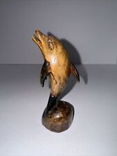 Beautiful Hand Carved Wooden Dolphin Figure Statue 5 Inches picture