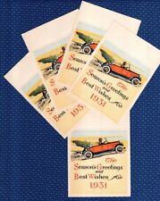 5 - 1931 FORD Model A Roadster Christmas Greeting Cards - EXCELLENT ORIGINALS picture