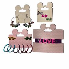 Disney Fashion Jewelry 11pcs Total- 10 Pairs Earrings & 1 Bracelet New Old Stock picture