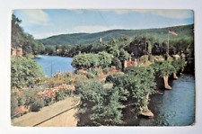 Shelburne Falls Massachusetts Bridge of Flowers Postcard with Crazy Horse Stamp picture