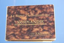 FRENCH LINE CGT SS NORMANDIE ART DECO PHOTO SOUVENIR MINIATURE PHOTO ALBUM 30'S picture