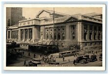 c1940's Public Library Building Cars New York City NY Unposted Vintage Postcard picture