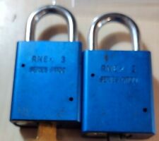 2 American Lock BLU Pad Locks +Keys  Series A-1100 - 2 for $10 Both Blue (5/5) picture