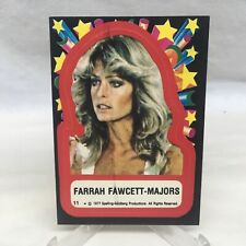 1977 Topps #11 Charlie's Angels Series 1 Sticker Card “Farrah Fawcett  Majors” picture