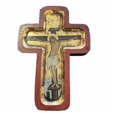 Byzantine Icon Religious Art On Wood Hand Painted Sheets Of Gold Cross Certified picture