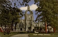 Aberdeen Scotland United Kingdom King's College clock 1963 vintage postcard picture