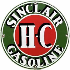 VINTAGE SINCLAIR H-C GASOLINE PORCELAIN SIGN DEALERSHIP GAS STATION MOTOR OIL picture