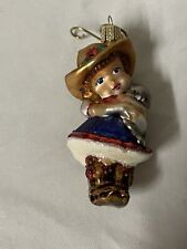 Old World Christmas Little Cowgirl Glass Ornament picture