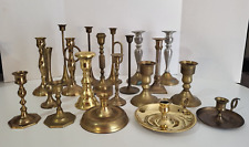 Lot of 20 Vintage Brass Mix Candlestick Candle Holders -Wedding, Party, Decor picture