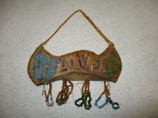 IROQUOIS BEADED WHIMSY CANOE SHAPED PURSE VINTAGE 1903 NATIVE AMERICAN VERY RARE picture