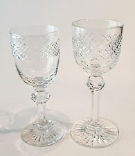 2 Antique Handmade Cut Crystal Cordials 1 oz picture