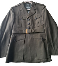 VTG The MARINE SHOP USMC US Marine Green Wool blend Uniform Coat jacket belt 40S picture