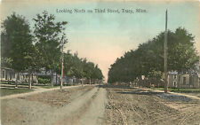 Hand Colored Postcard Looking North on Third Street Tracy MN Lyon County picture