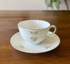 Antique MZ Austria Porcelain Tea Cup & Saucer - Pink Rose Moritz Zdekauer Teacup picture