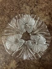 “Hibiscus Frost” MIKASA 9.25” Crystal Luncheon Plate Discontinued picture