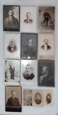 Lot Of 12 - Antique Photo Cabinet Cards Of Men Portraits 1800's Victorian Era picture