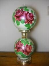 Vintage GWTW Lamp Hand Painted Roses Top & Bottom Lights Lovely picture
