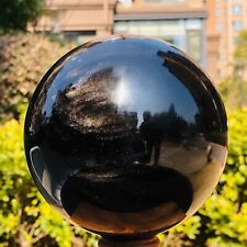 3.71LB Natural Silver Black Obsidian Sphere Quartz Crystal Ball Healing picture