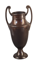 Vintage Neoclassical Heavy Solid Bronze Two Handle Vase Urn 13'' High picture