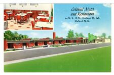 1966 - COLONIAL MOTEL and Restaurant, U.S. 15N, College St. Exit, Oxford NC PC picture