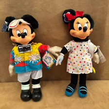 Tourist Minnie & Mickey Mouse Vintage Disney Applause plush doll figure pair set picture