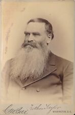 Cabinet Card Antique Photo Older Man Big Beard Father Taylor Bell Washington DC picture