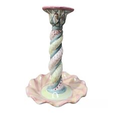  MacKenzie Childs VINTAGE Bearded Iris ,1983 Candy Cane twisted candle Holder  picture