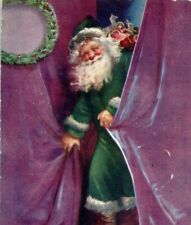 1904 Christmas Santa Green Robe Newark NJ East Orange Antique Postcard picture
