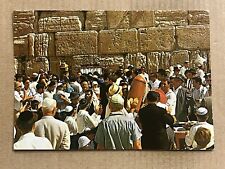 Postcard Jerusalem Israel Western Wailing Wall Jewish Men Vintage PC picture
