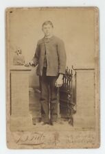 Circa 1870s Cabinet Card Handsome Young Man Suit Faux Gate Fritz Reading, PA picture