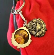 Sacred Heart Immaculate Heart Locket Medal Religious Key Chain ††† vtg Jewelry  picture