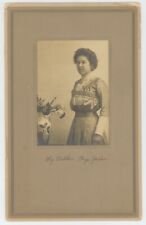 Antique c1900s ID'd Mounted Photo Woman Named Eliza Jarboe In Beautiful Dress picture