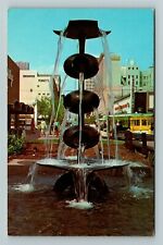 Fresno CA-California Fresno Mall Fountains Flowers Shopping Vintage Postcard picture