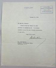 Woodrow Wilson Signed Autographed Letter 1913 to Diplomat John Barrett picture