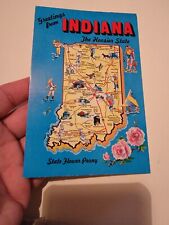 Vintage Postcard Post Card VTG Photograph Indiana State Map picture