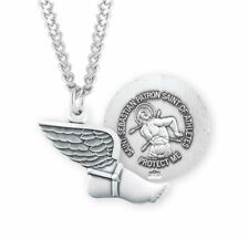 St. Sebastian Sterling Silver Track Medal Necklace picture