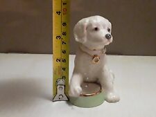 LENOX Puppy with his Bowl Dog Figurine with gilding Mint Vintage picture