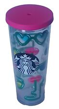 Starbucks 2014 Crazy Straws Sunglasses & Lips 24 oz Cold Cup Tumbler picture