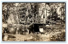 1910 Old Wooden Bridge Middlesex Fells Massachusetts MA RPPC Photo Postcard picture