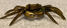 Vintage Brass Crab Paperweight Decor- 2 in wide- 4 in long- 1.5 in tall picture