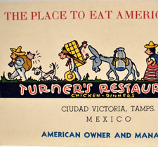 1951 Turner's Chicken Restaurant Ciudad Victoria Tamaulipas Mexico Postcard picture