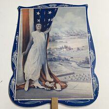 Advertising Fan Sign Patriotic Pretty Lady American flag Reading Pennsylvania picture