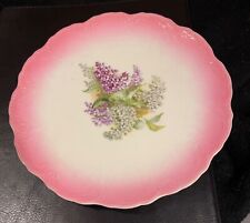 Antique K.T. & K. Co. Semi-Vitreous Porcelain  Pink Plate 7.5 Inches Round Lilac picture