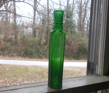 1880s PRETTY EMERALD GREEN PANELED CAPERS BOTTLE SHOWN DUG IN OUR VIDEO picture