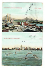 Blackwell's Island Bridge Waterfront New York City NY Postcard NYC Posted 1909 picture