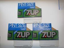 NOS vtg  7 UP 6 PACK Bottle CARDBOARD CARRIER THE UNCOLA PINT SIZE neon carton picture